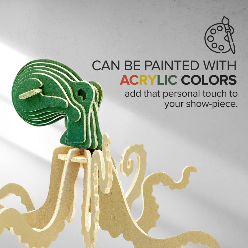 Hands Craft ألعاب يدوية حرفية 3D لغز خشبي - مجموعة حزمة 6 حيوانات بحرية متنوعة ألغاز محيرة تعليمية لعبة STEM للكبار والأطفال للبناء آمنة وغير سامة سهلة الإخراج من الخشب الممتاز JP2B5 - Image 5