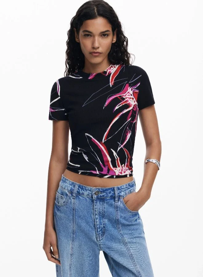 DESIGUAL Abstract Floral T-Shirt