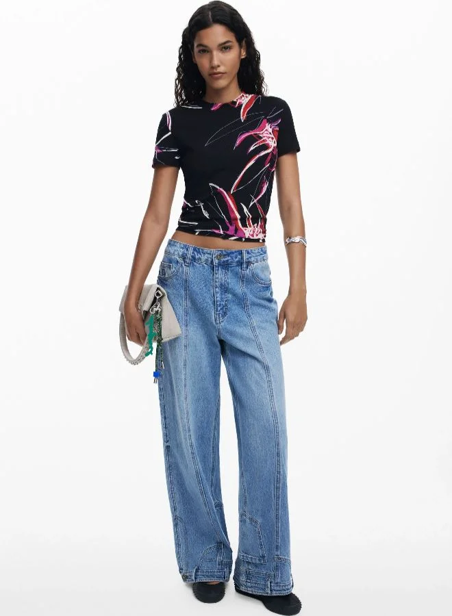 DESIGUAL Abstract Floral T-Shirt