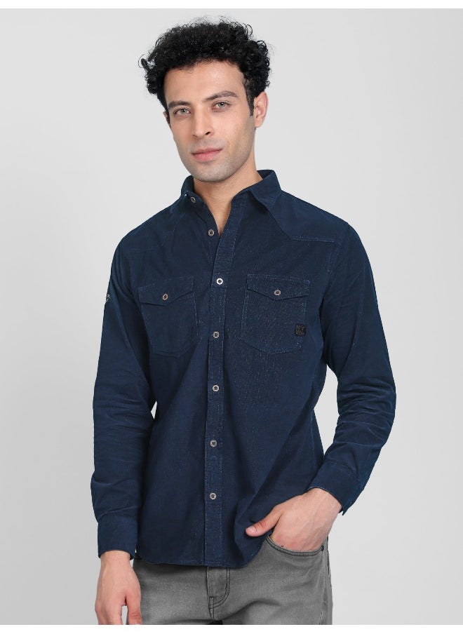 Beyoung - Dark Blue  Casual Shirt for Men - Image 1