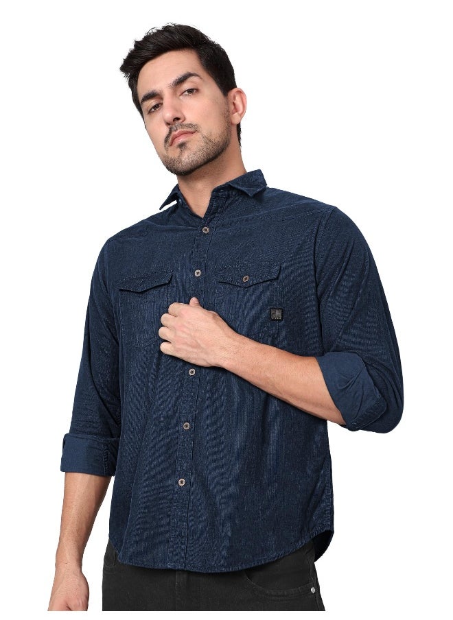 Beyoung - Dark Blue  Casual Shirt for Men - Image 1