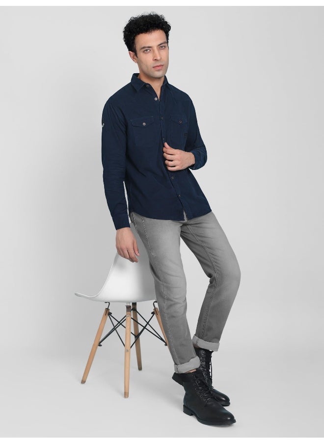 Beyoung - Dark Blue  Casual Shirt for Men - Image 1