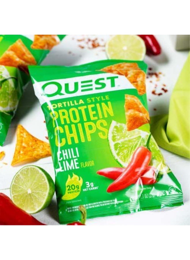 كويست رقائق بروتين على طريقة التورتيلا ، كويست ، تشيلي لايم ، 8 أكياس - Image 3