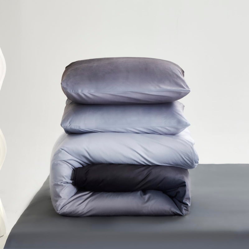 Karever Gray White Lradient Comforter Set King Gray Velvet Bedding Comporter Modern White White and Deep Ray Soft Soft Farmhouse Flannel Comfort - Image 5