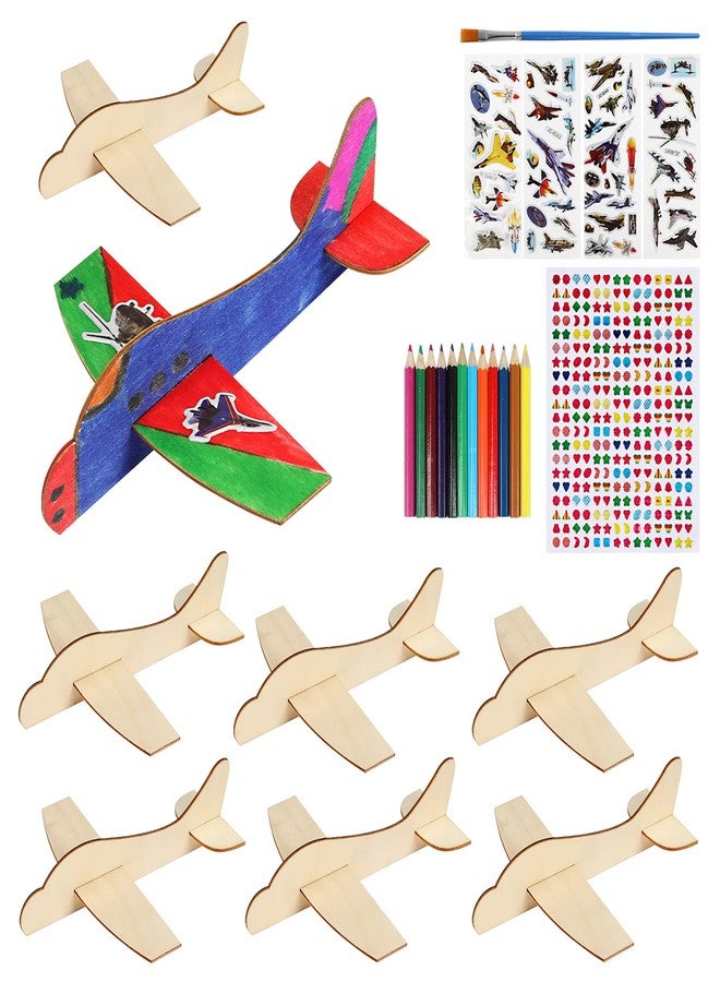 BAPHILE 12 Pack DIY Wood Planes，Mini Airplane Paint and Decorate Wooden Airplane Craft Kits with Decorate Tools for Kids School Craft Decor Projects - Image 1