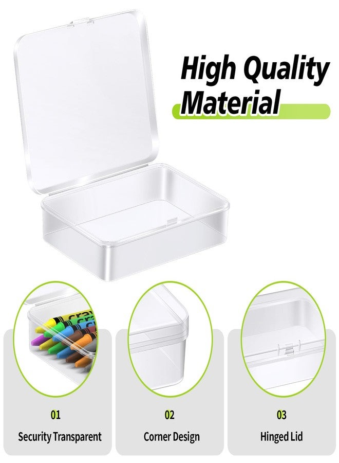BeapTcely 30 Pcs Plastic Crayon Box with Hinged Lid Clear Storage Containers Crayon Case for School Classroom Supplies (Clear) - Image 4