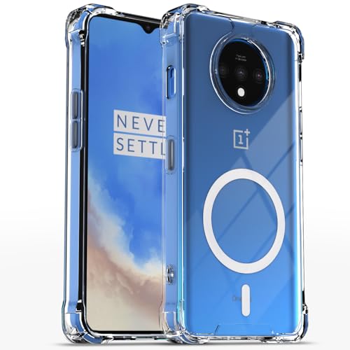 Pikkme Back Cover for OnePlus 7T Mag-Safe Shockproof PC + TPU Protective Case Magnetic Support Bumper Case (Transparent Mag-Safe) - Image 1