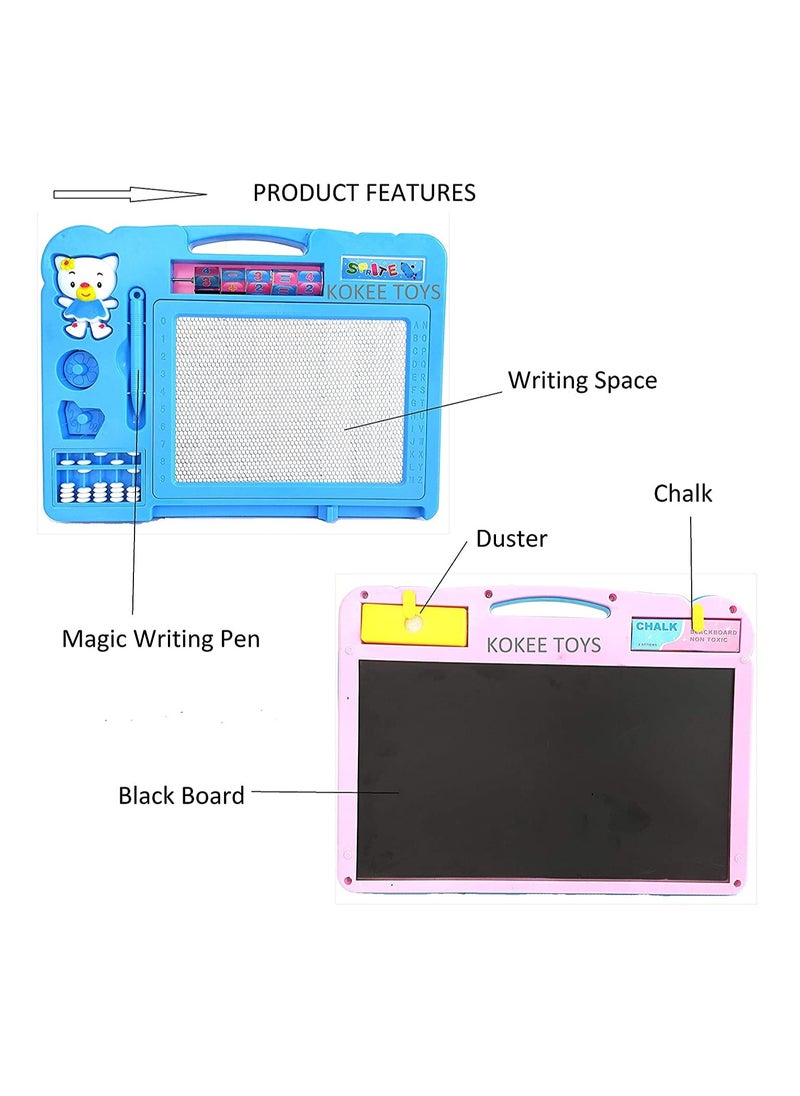 Generic Double-Sided Large Magic Slate Drawing Board for Kids – 2-in-1 Educational Board.  - Image 4