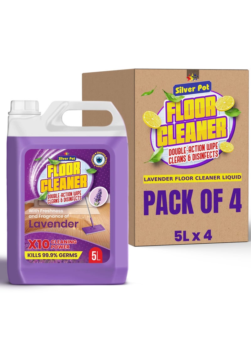 سائل تنظيف الأرضيات من سيلفر بوت 5 لتر برائحة اللافندر (عبوة من 4)