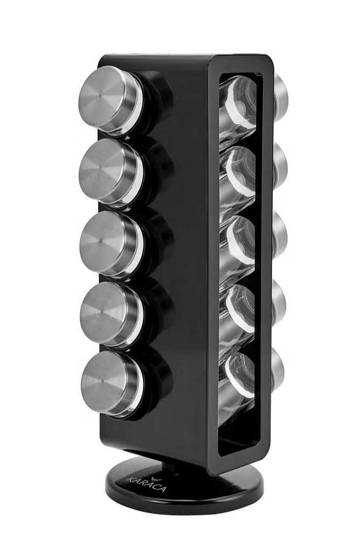 كاراجا طقم توابل زجاجية من كاراجا كرويت 10 قطع مع حامل