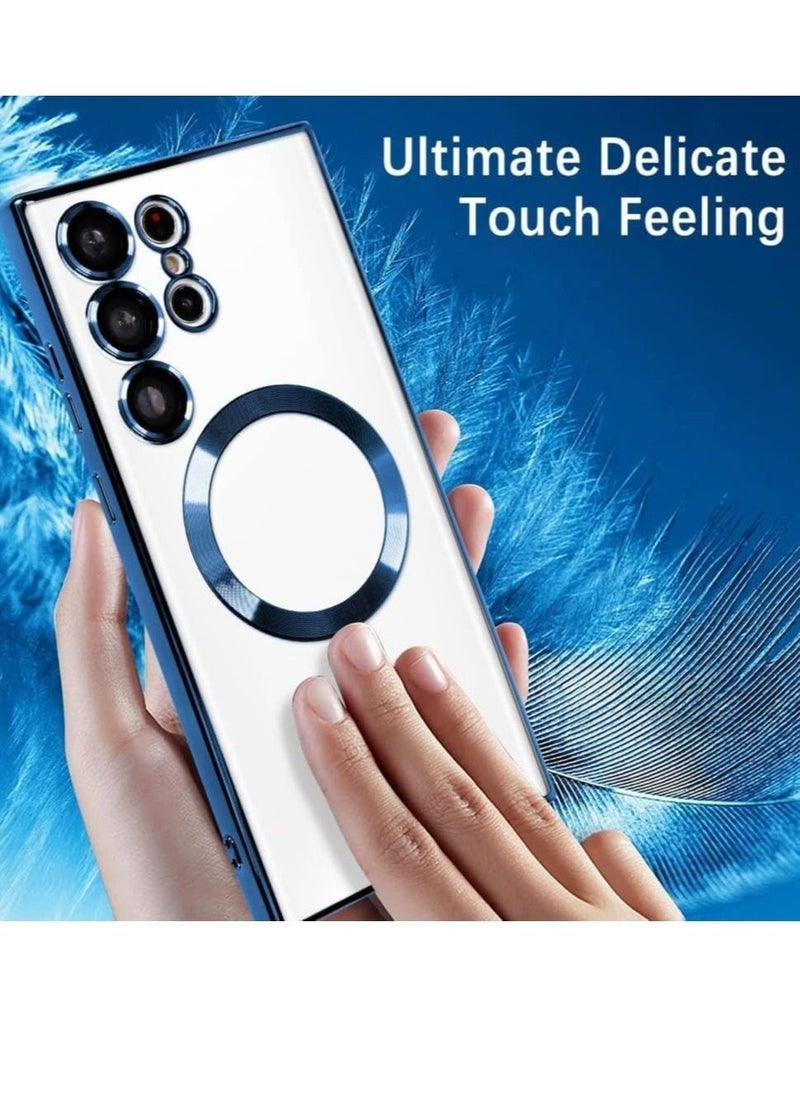 Raxoom Magnetic Clear Case for Samsung Galaxy S23 Ultra with Camera Lens Protector Magsafe Compatible Electroplated Soft TPU Shockproof Anti-Scratch Phone Case - Image 5