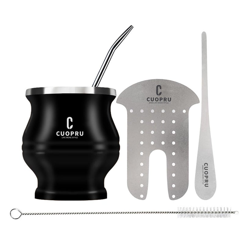CUOPRU Ceupr ba Mate Cup Mate Set  Modern Cup Shaper Set Bombilla Black Cleaning Brush