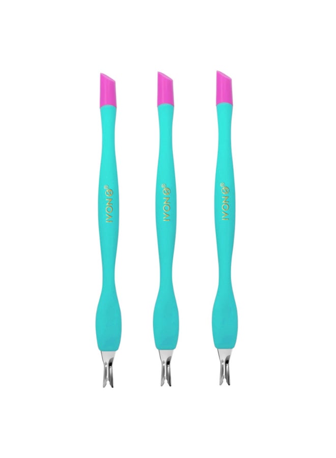 IVON 3pcs Cuticle Trimmer Pusher Rubber Tip Soft on Nail Bed - Image 2