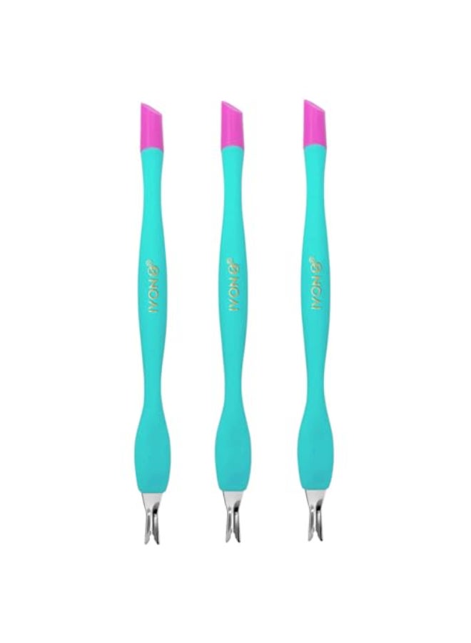 IVON 3pcs Cuticle Trimmer Pusher Rubber Tip Soft on Nail Bed - Image 1