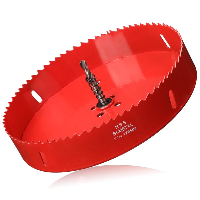 Hole Saw 7 178mm for Wood HSS BiMetal Hole Cutter with Pilot Drill Bit for Plywood Plastic Board Ceiling and Drywall