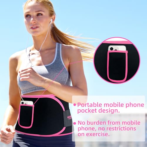 woowruier Waist Trainer for Women & Men, Sweat Band for Stomach Weight Loss, Sweat Belt for Women Lower Belly Fat-Pink-M - Image 3