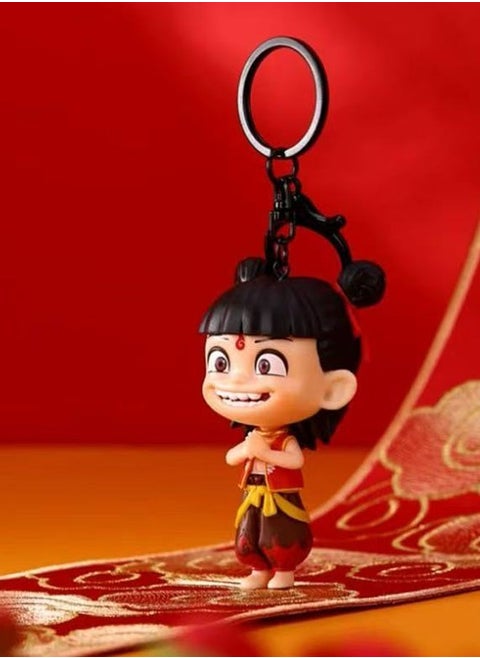 Ne Zha Cute Keychain Collectable Keyring ，Animation Movie Nezha 2，8cm
