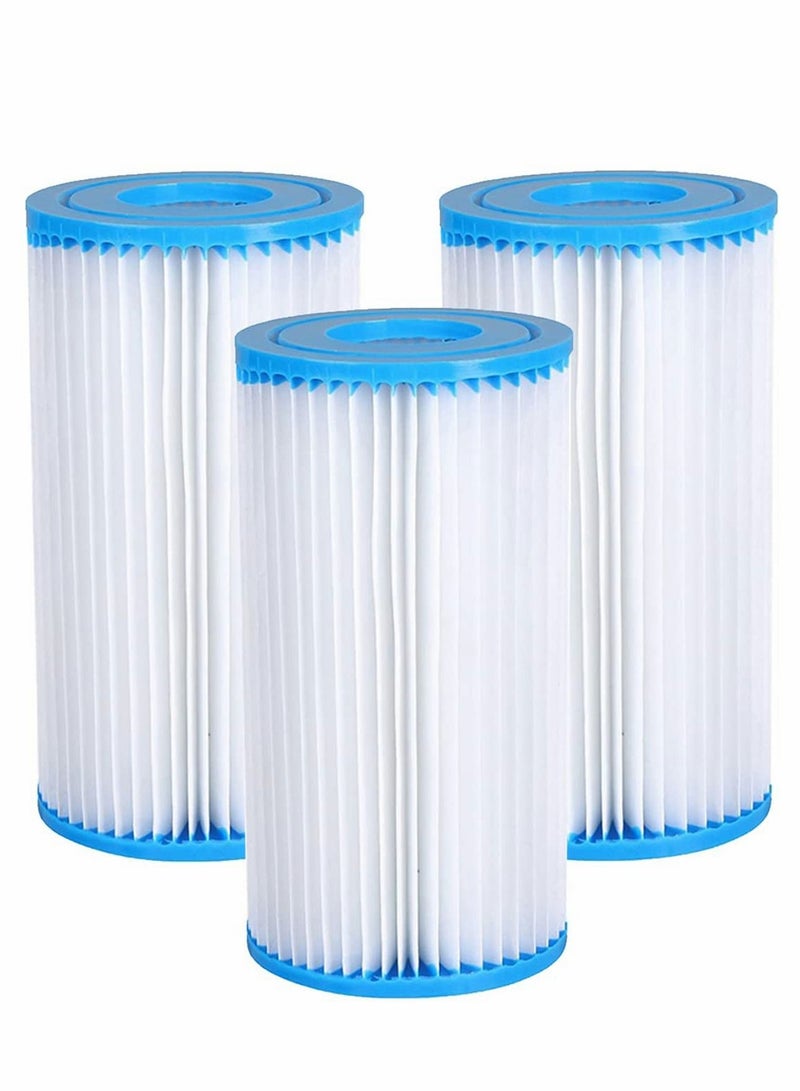 Excefore Type A or C Filter Cartridge for Intex 59900E and 29000E Pump, Bestway III Element Pool Spa Easy Set Filters, Washable Filters (3 PCS) - Image 1
