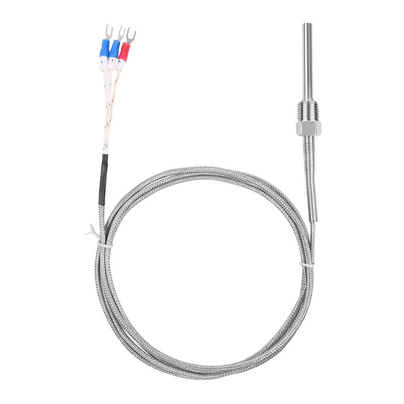 Jaybva Waterproof RTD PT100 Temperature Sensor -  Stainless Steel 3 Wire Thermistor Probe for PID Temperature - Image 1
