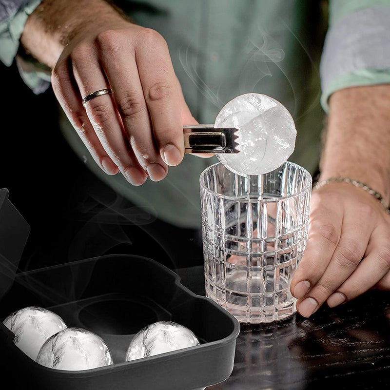 CLEGERZ Silicone Ice Cube Trays Round Ice Ball Maker Ice Ball Molds Make 4 Large Ice Spheres Perfect for Whiskey Cocktail Bar Party Home Ice tray06 - Image 5