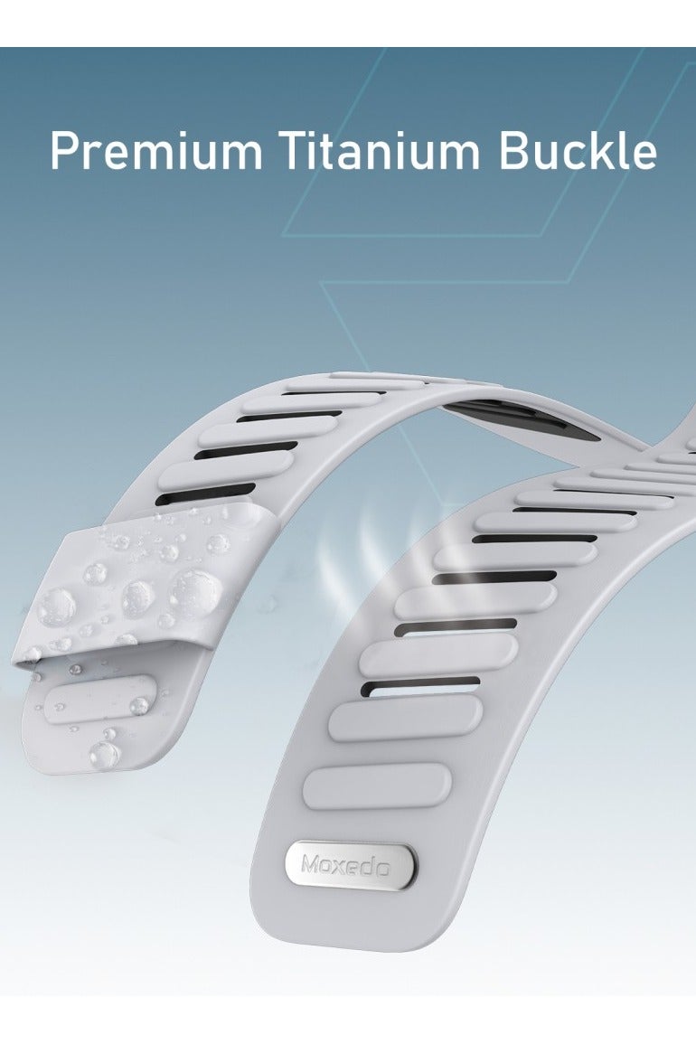 Moxedo Comfort Durable Whoop 5.0 Band Soft-Touch Silicone Replacement Wrist Strap–Flexible, Waterproof Watch Band for Men & Women, Lightweight, Skin-Friendly with U-Shaped Connector - Grey - Image 2