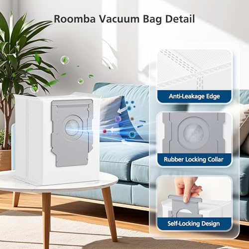 Beckacher 16 Pack Vacuum Bags for irobot Roomba i7, i7+, i8, i8+, i3, i3+, i4, i4+, i5, i5+ i6, i6+, j5, j5+, j6, j6+, j7, j7+, j8, j8+, j9, j9+, s9, s9+, Replacement for i & s & j Series Dirt Disposal - Image 5