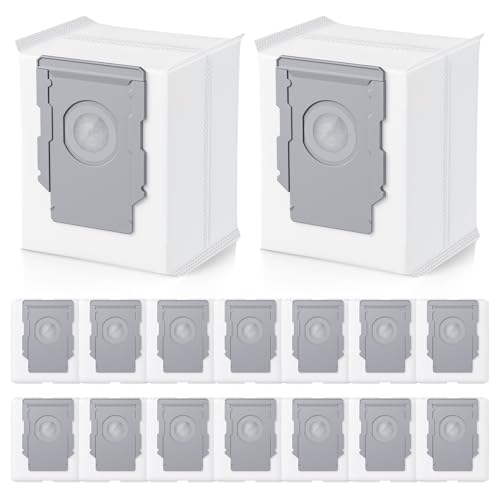 Beckacher 16 Pack Vacuum Bags for irobot Roomba i7, i7+, i8, i8+, i3, i3+, i4, i4+, i5, i5+ i6, i6+, j5, j5+, j6, j6+, j7, j7+, j8, j8+, j9, j9+, s9, s9+, Replacement for i & s & j Series Dirt Disposal - Image 1