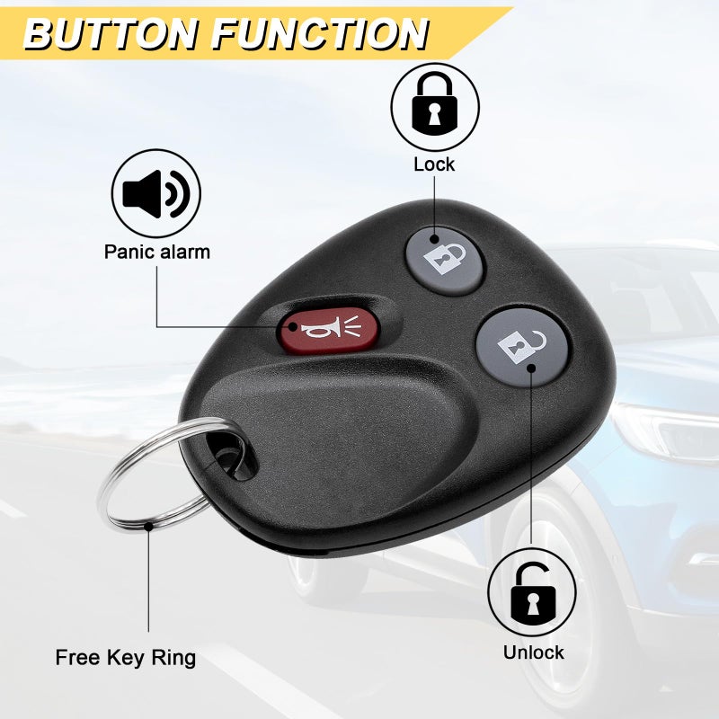 Vurkcy Key Fob Replacement for 2002-2009 Chevy Trailblazer & GMC Envoy/ 03-07 Isuzu Ascender/ 04-07 Buick Rainier/ 02-04 Oldsmobile Bravada Car Keyless Entry Remote Control, MYT3X6898B, 3 Btn - Image 3