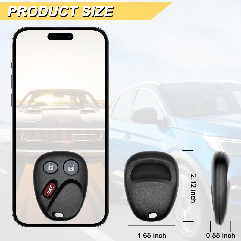 Vurkcy Key Fob Replacement for 2002-2009 Chevy Trailblazer & GMC Envoy/ 03-07 Isuzu Ascender/ 04-07 Buick Rainier/ 02-04 Oldsmobile Bravada Car Keyless Entry Remote Control, MYT3X6898B, 3 Btn - Image 4