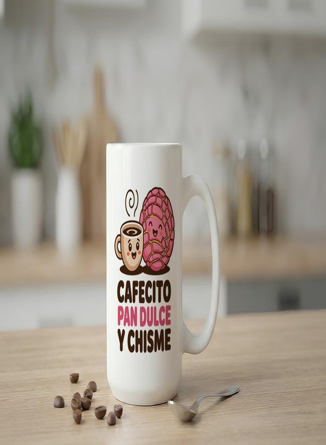 Casitika كوب قهوة كاسيتيكا كافيسيتو إي تشيزمي. كوب قهوة سعة 15 أونصة بتصميم بان دولسي كونشا. هدية عبارة إسبانية طريفة للعمة أو الأم اللاتينية. - Image 5