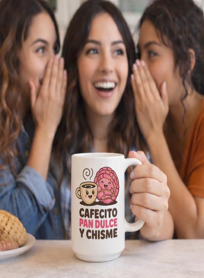 Casitika كوب قهوة كاسيتيكا كافيسيتو إي تشيزمي. كوب قهوة سعة 15 أونصة بتصميم بان دولسي كونشا. هدية عبارة إسبانية طريفة للعمة أو الأم اللاتينية. - Image 2
