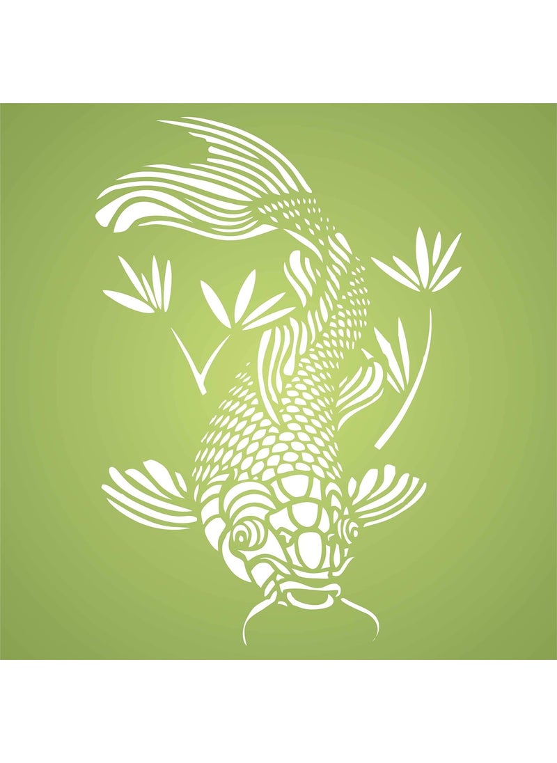 CLODEGS Catfish Stencil 45 x 65 inch S Asian Oriental Koi Carp Fish Animal Stencils  - Image 5