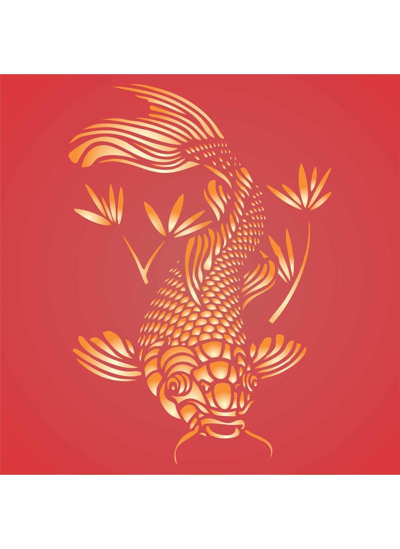 CLODEGS Catfish Stencil 45 x 65 inch S Asian Oriental Koi Carp Fish Animal Stencils  - Image 3