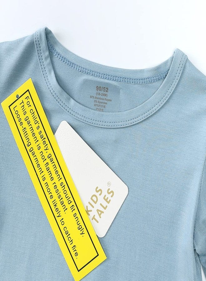 Kids Tales Unisex Bamboo Rayon Pajamas Set Toddler Long Sleeve Snug Fit Sleepwear Child Solid Tops + Pants 2Pcs Sleeper PJS - Image 3