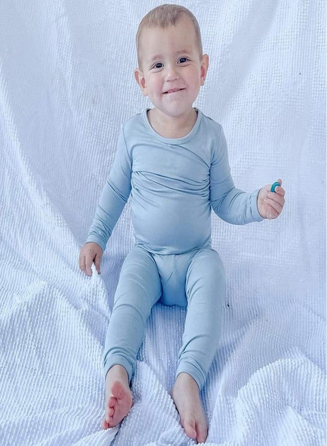 Kids Tales Unisex Bamboo Rayon Pajamas Set Toddler Long Sleeve Snug Fit Sleepwear Child Solid Tops + Pants 2Pcs Sleeper PJS - Image 2