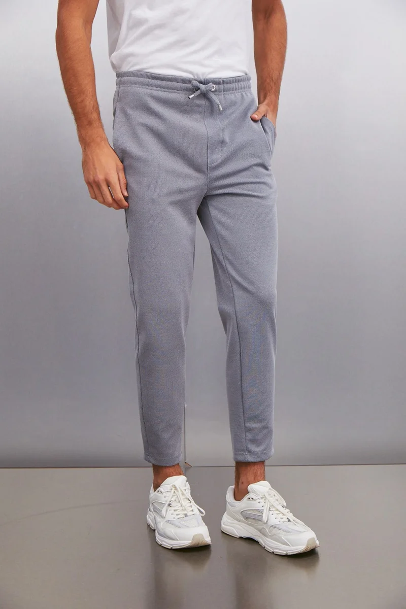 GRIMELANGE Huxley Men's Regular Fit Pocketed Gray Trousers