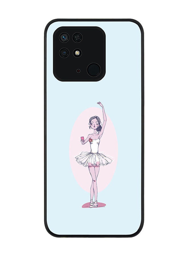 Stylizedd Rugged Black edge case for Redmi 10C 4G  Slim fit Soft Case Flexible Rubber Edges Anti Drop TPU Gel Thin Cover - Twirling Ballerina - Image 1