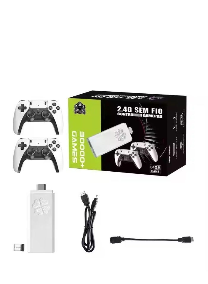 ELTRAZONE HD Retro Game Stick with 64GB Memory Card, 30000+ Built-In Classic Games, 4K TV Gaming Console, 2.4G Wireless Dual Controllers, Plug & Play Retro Video Game System, Family Entertainment Console - Image 1