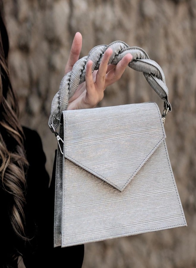 DEMURE Women's Elegant Satchel Handbag - Stylish & Premium PU Leather Purse with Braided Handle & Detachable Strap - Ideal for Casual & Party - Image 5