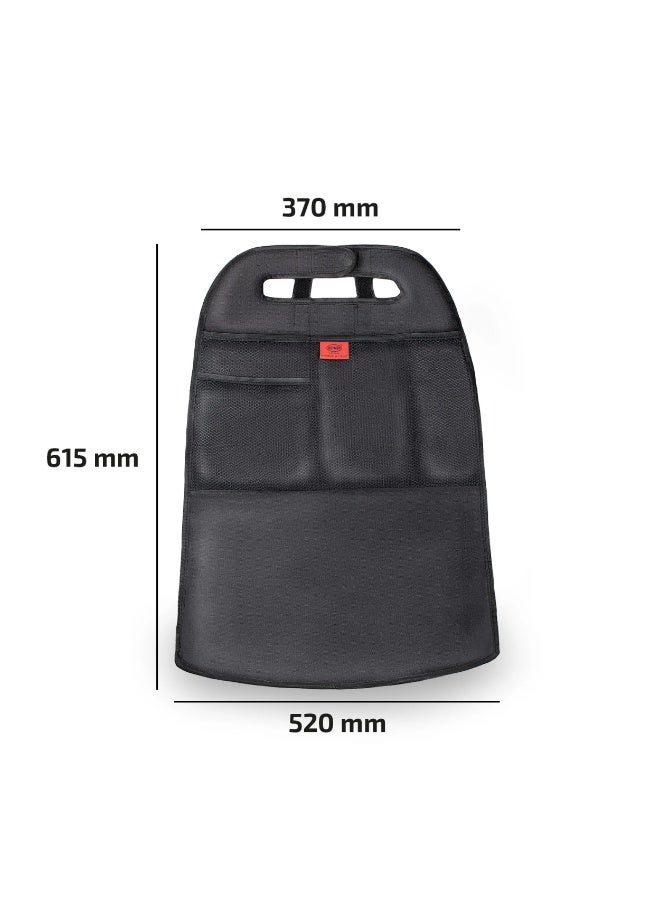 HEYNER® Car Back Seat Protector Organizer – Universal Fit, 3 Storage Pockets, Easy Clean Kick Mat for Kids & Travel - Image 2