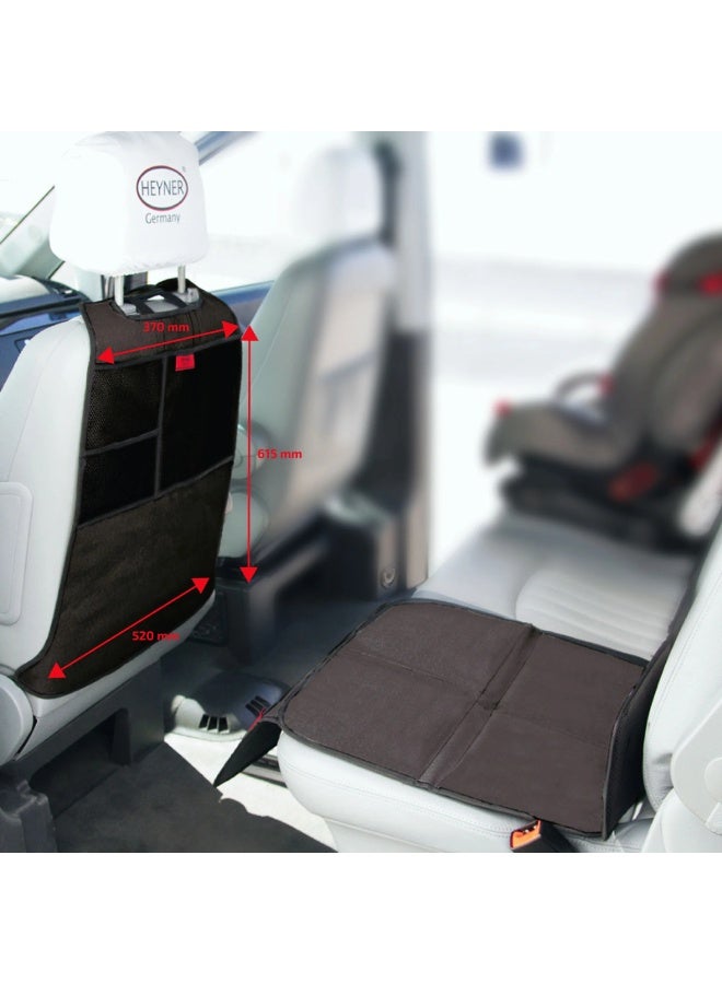 HEYNER® Car Back Seat Protector Organizer – Universal Fit, 3 Storage Pockets, Easy Clean Kick Mat for Kids & Travel - Image 1