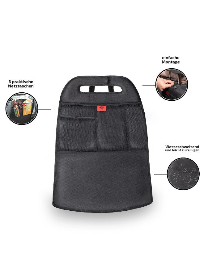 HEYNER® Car Back Seat Protector Organizer – Universal Fit, 3 Storage Pockets, Easy Clean Kick Mat for Kids & Travel - Image 4