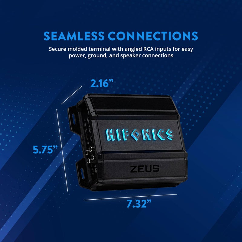 Hifonics Zeus Delta 750 Watt Compact 4 Channel Nickel Plated Mobile Car Audio Amplifier with Auto Turn On Feature, ZD-750.4D, Black - Image 2