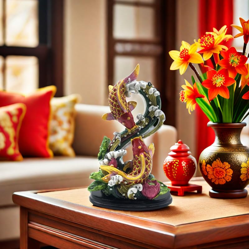 FUNSXBUG Chinese Feng Shui Fish Statue Feng Shui Decor Home Office Decoration Tabletop Decor Ornaments Good Lucky Gifts - Image 5