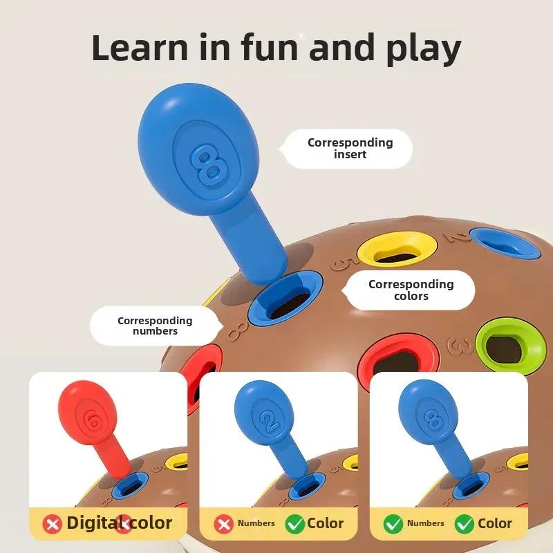 Baby's concentration training educational early education toys 1-3 years old children's hand-eye coordination mosaic dinosaur cross-border toys(Puzzle mosaic hedgehog) - Image 3
