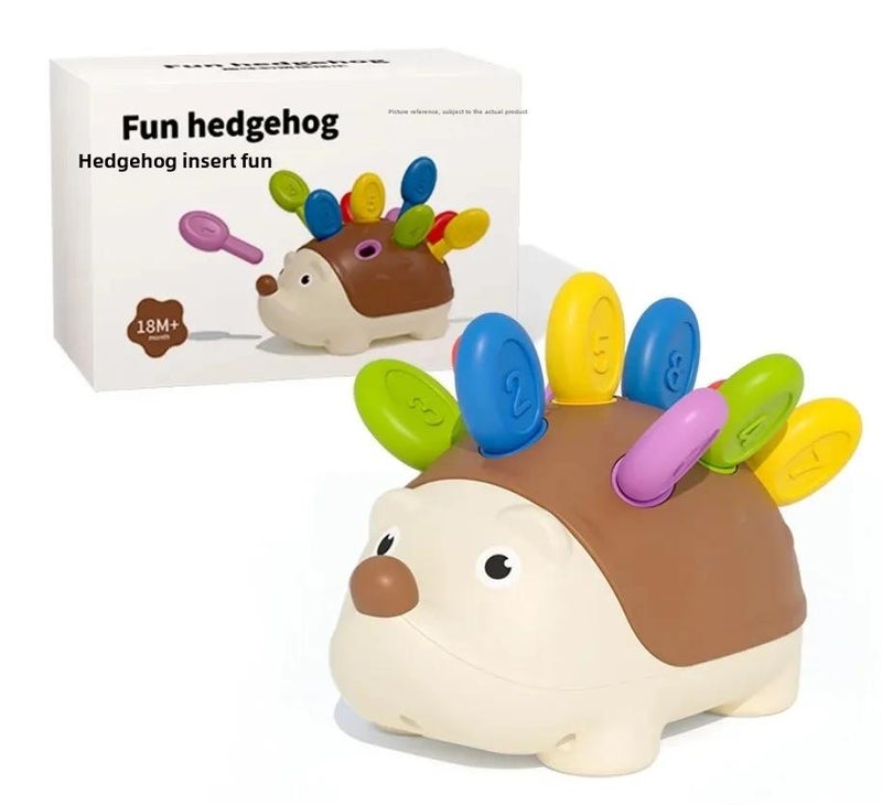 Baby's concentration training educational early education toys 1-3 years old children's hand-eye coordination mosaic dinosaur cross-border toys(Puzzle mosaic hedgehog) - Image 1