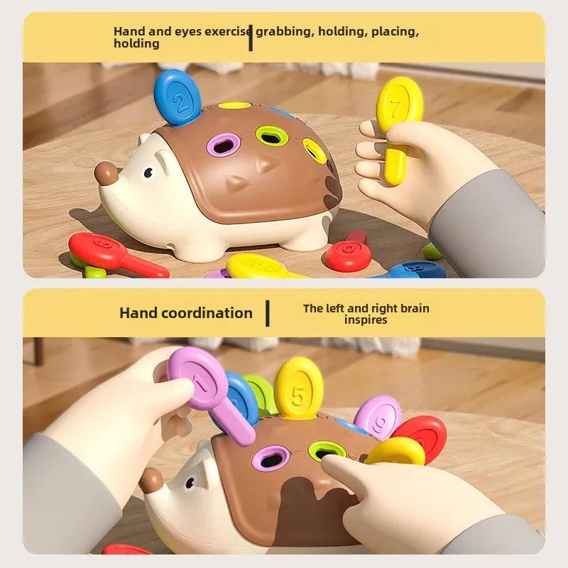 Baby's concentration training educational early education toys 1-3 years old children's hand-eye coordination mosaic dinosaur cross-border toys(Puzzle mosaic hedgehog) - Image 2