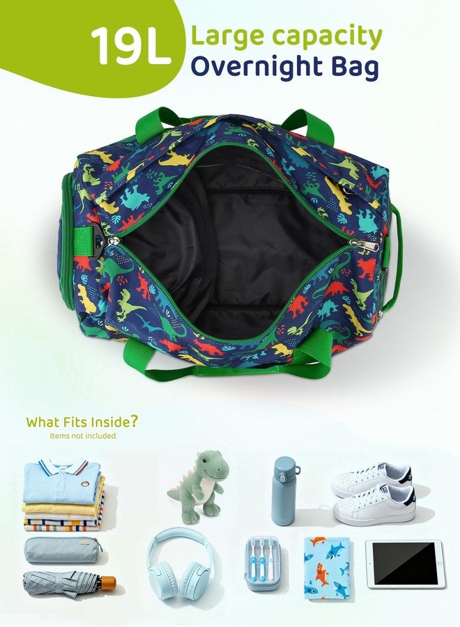 RAVUO Water Resistant Kids Duffel Bag - Overnight Sports Weekender Gym Carry-On Tote Travel Shoulder Bag for Boys with Shoe Compartment and Wet Pocket - Image 5