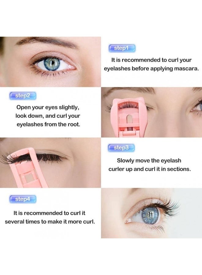 2Pcs Travel Eyelash Curler, Mini Eyelash Curlers Portable Lash Curlers Plastic Eyelash Curlers with Silicone Replacement Pads Wide Angle Partial Precision Eyelash Curler for Travel Makeup - Image 4