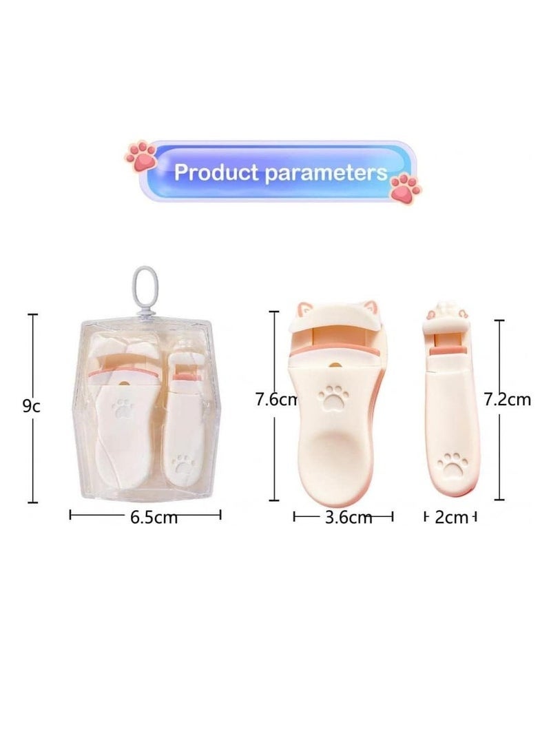 2Pcs Travel Eyelash Curler, Mini Eyelash Curlers Portable Lash Curlers Plastic Eyelash Curlers with Silicone Replacement Pads Wide Angle Partial Precision Eyelash Curler for Travel Makeup - Image 5